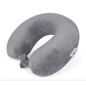 NEW Gray Memory Foam Travel Neck Pillow One Size